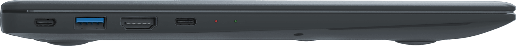 StarBook side view (left) StarBook showing available ports on the left hand side of the chassis